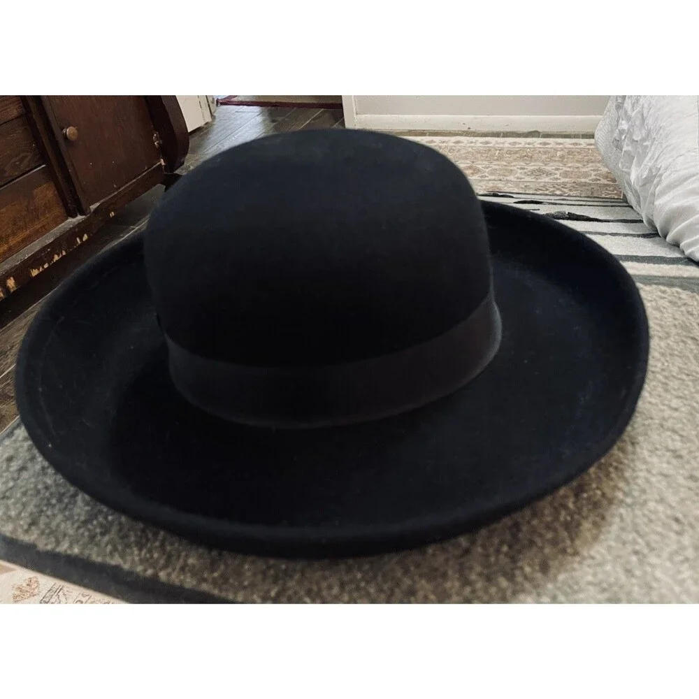 Vintage Street Smart by Betmar Hat Women's Black 100% Wool Felt Made in USA